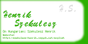 henrik szekulesz business card